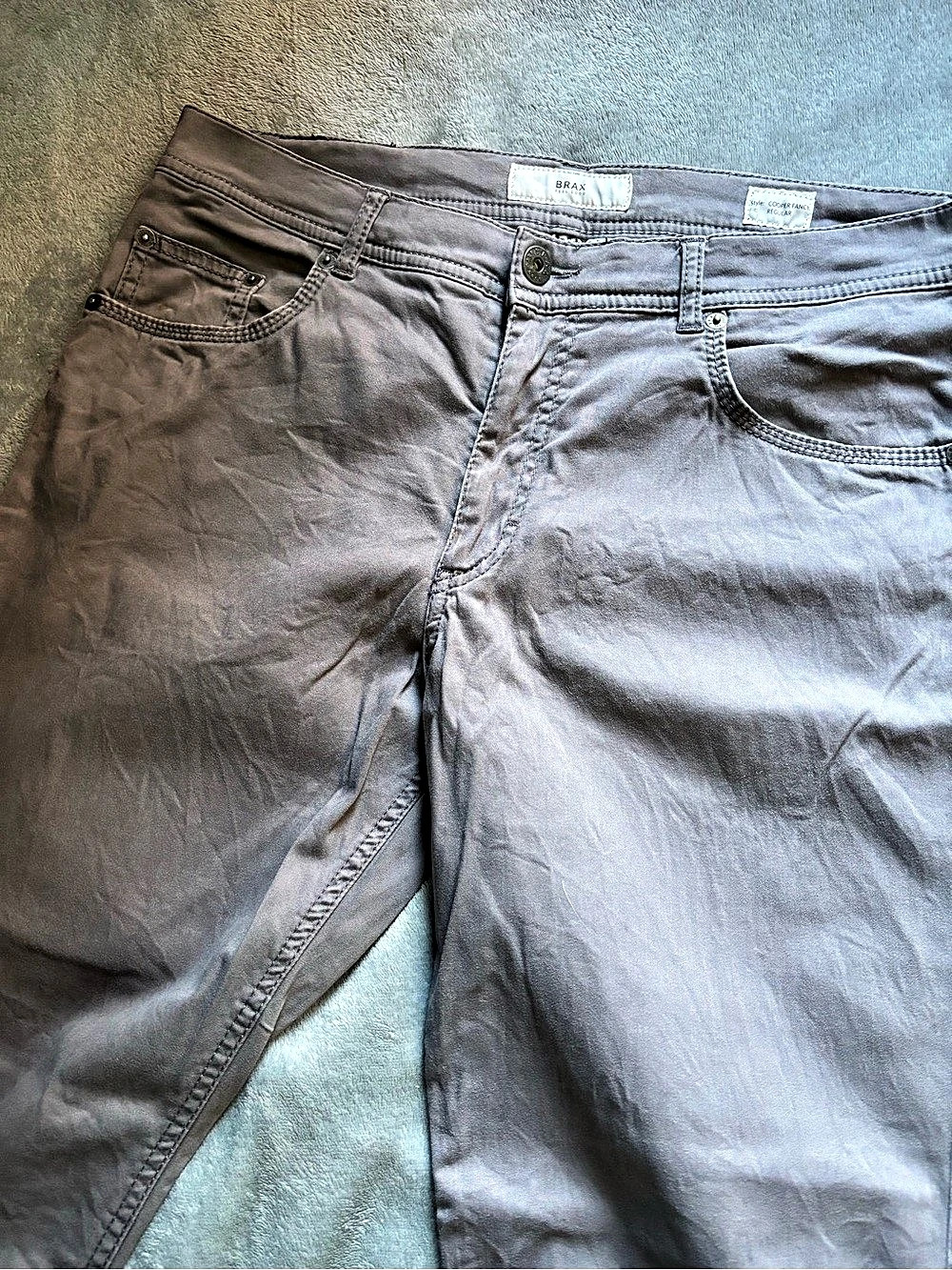 Brax Cooper Fancy Regular Men's Gray Chinos Waist 34 Inseam 26